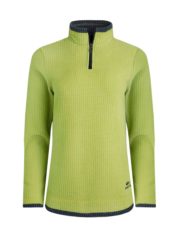 Lichtgroen - Weird Fish Beye Quarter Zip Grid Fleece - Afbeelding 7 van 7