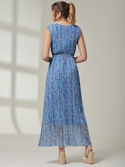 Jolie Moi Blue Front Tie Sleeveless Maxi Dress - Image 2 of 6