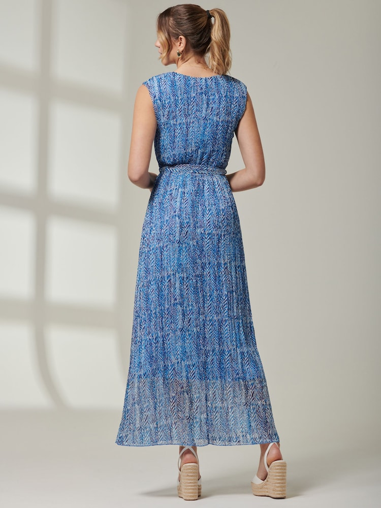 Jolie Moi Blue Front Tie Sleeveless Maxi Dress - Image 2 of 6