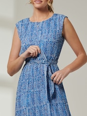 Jolie Moi Blue Front Tie Sleeveless Maxi Dress - Image 3 of 6