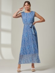 Jolie Moi Blue Front Tie Sleeveless Maxi Dress - Image 4 of 6