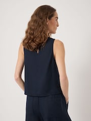 Hush Blue Maggie Twist Front Linen Top - Image 5 of 8
