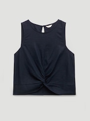 Hush Blue Maggie Twist Front Linen Top - Image 8 of 8