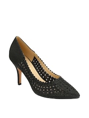 Lotus Black Stiletto-Heel Pointed Toe Court Shoes - Image 1 of 4
