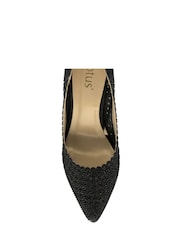 Lotus Black Stiletto-Heel Pointed Toe Court Shoes - Image 4 of 4