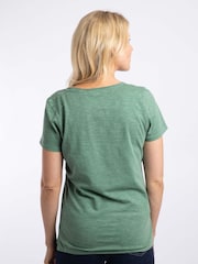 Weird Fish Sage Green Hailey V-Neck T-Shirt - Image 2 of 4