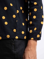 Weird Fish Dark Blue Brooke Printed V-Neck Jersey Top - Image 5 of 7