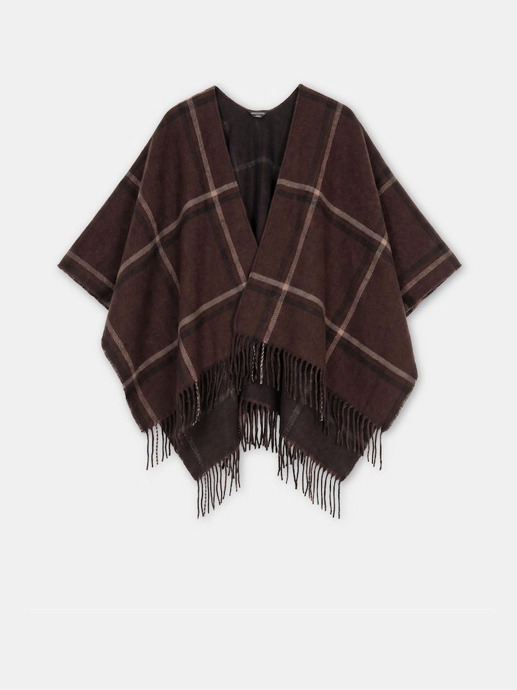 Accessorize Çek Printli Örgü Ponçosu - 1şəkildən 1 şəkil