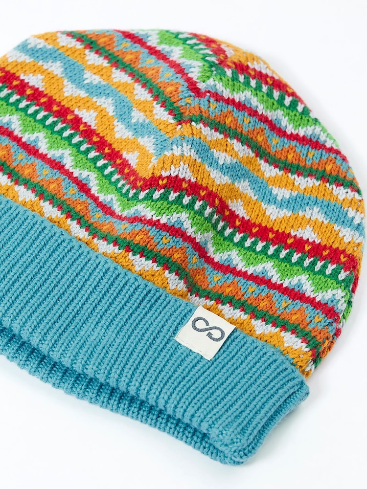 Frugi Blue Noa Fairisle Hat - Image 2 of 3