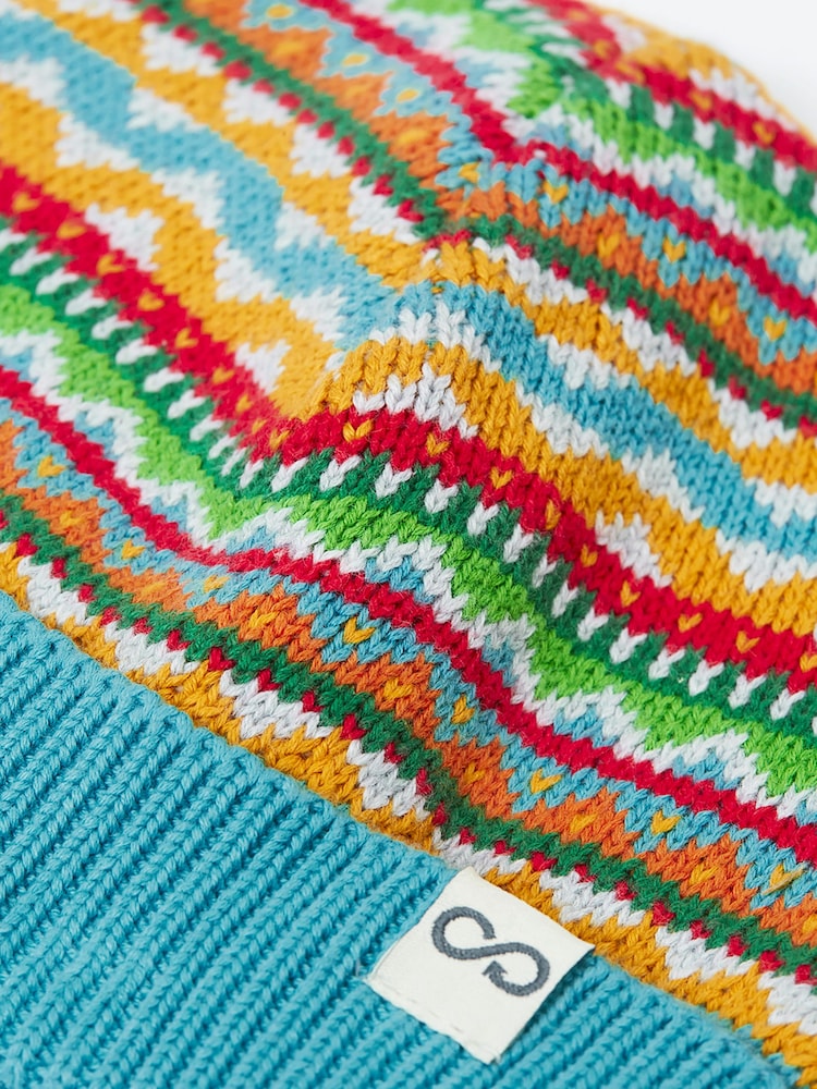 Frugi Blue Noa Fairisle Hat - Image 3 of 3