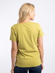 Weird Fish Mustard Green Hailey V-Neck T-Shirt - Image 2 of 4