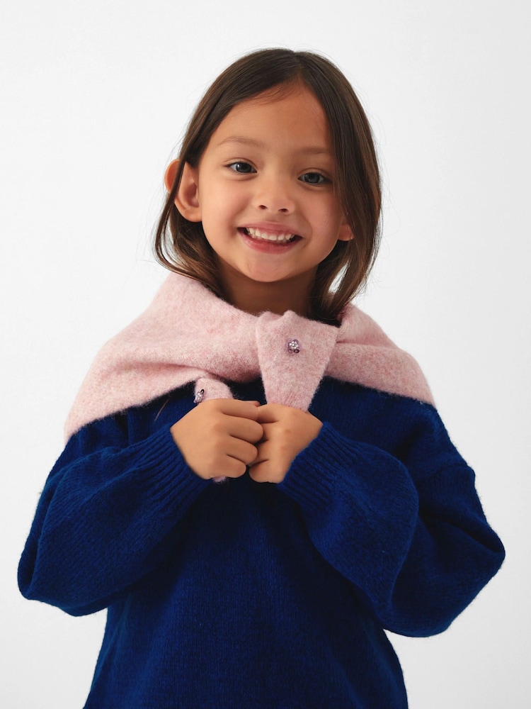 Angels By Accessorize Pink Sequin Flower Knitted Triangle Scarf - Image 1 of 3