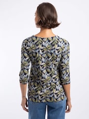 Weird Fish Aqua Blue Pinto Printed Jersey Top - Image 2 of 7