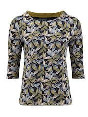 Weird Fish Aqua Blue Pinto Printed Jersey Top - Image 6 of 7