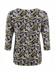 Weird Fish Aqua Blue Pinto Printed Jersey Top - Image 7 of 7