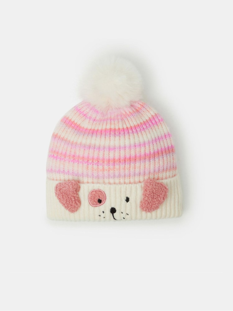 Angels By Accessorize Pink Dog Ombré Bobble Hat - Image 1 of 2 Angels By Accessorize Pink Dog Ombré Bobble Hat - Image 1 of 2