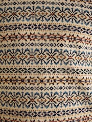 Joules Fair Isle Cream Crew Neck Fairisle Pattern Jumper Contains Merino Wool - Image 2 of 8