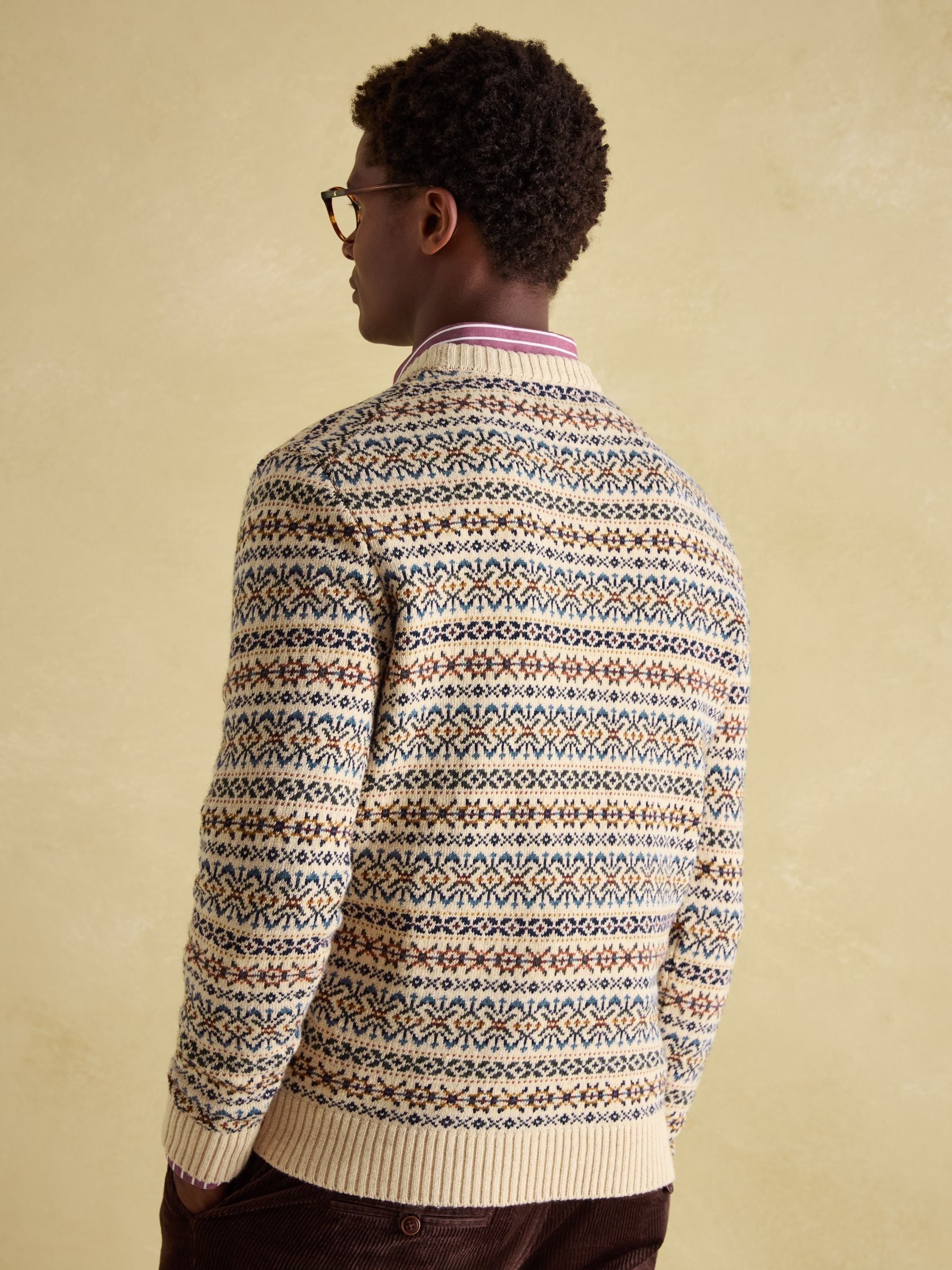 Buy Joules Fair Isle Cream Crew Neck Fairisle Pattern Jumper Contains Merino Wool from Next USA