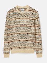 Joules Fair Isle Cream Crew Neck Fairisle Pattern Jumper Contains Merino Wool - Image 8 of 8