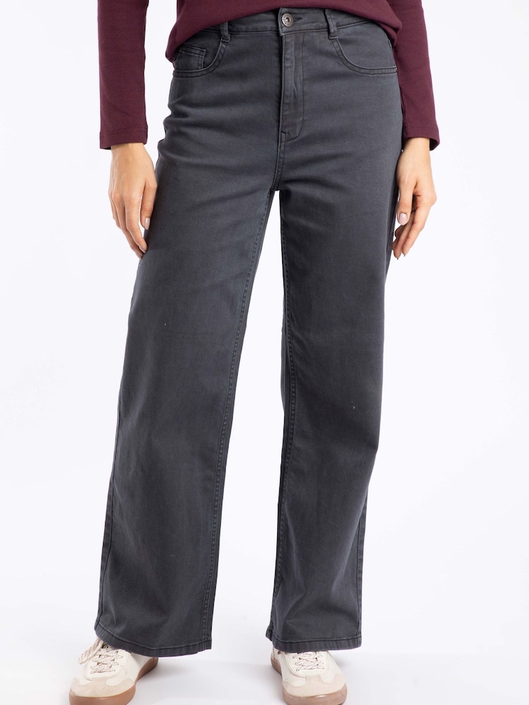 Weird Fish Black Cora Wide Leg Denim Jeans - Image 2 of 7 Weird Fish Black Cora Wide Leg Denim Jeans - Image 2 of 7