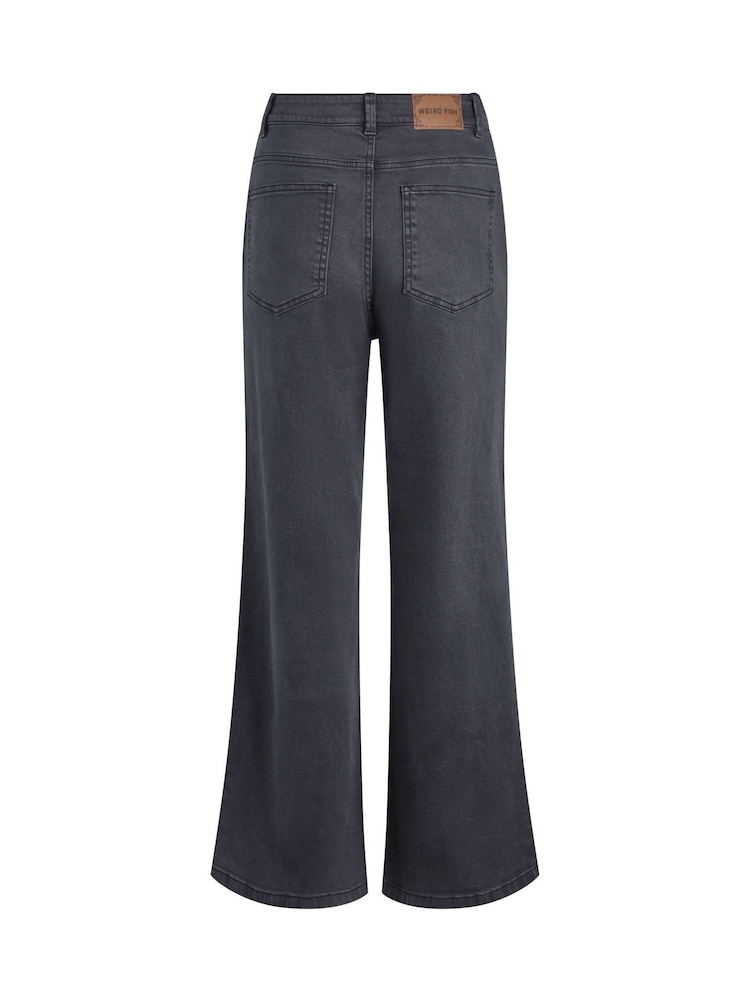 Weird Fish Black Cora Wide Leg Denim Jeans - Image 7 of 7 Weird Fish Black Cora Wide Leg Denim Jeans - Image 7 of 7