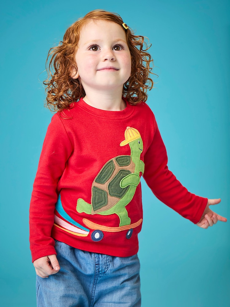 Frugi Red Ebb Applique Top - Image 1 of 4 Frugi Red Ebb Applique Top - Image 1 of 4
