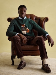 Joules Jonty Green Intarsia Crew Knit Jumper - Image 3 of 9