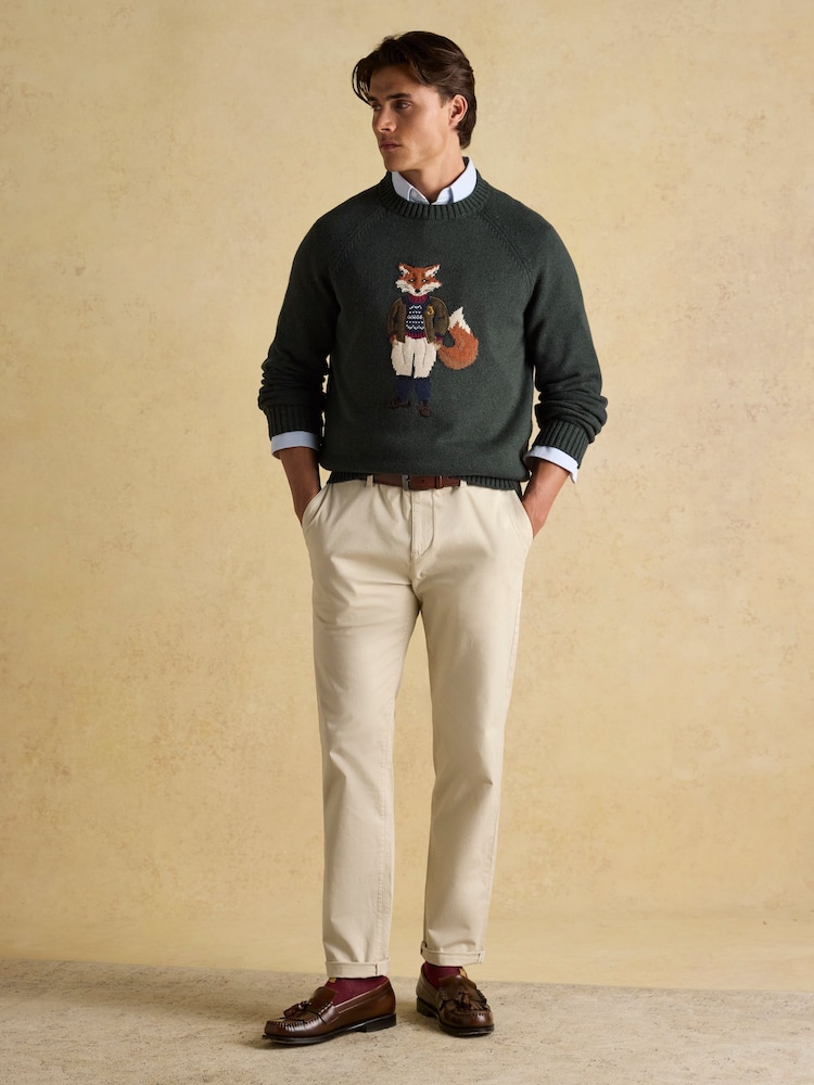 Joules Jonty Green Intarsia Crew Knit Jumper - Image 5 of 9