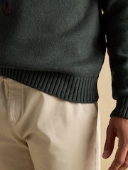 Joules Jonty Green Intarsia Crew Knit Jumper - Image 6 of 9