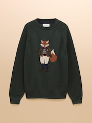 Joules Jonty Green Intarsia Crew Knit Jumper - Image 9 of 9