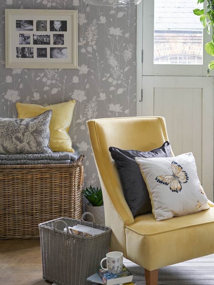 Laura Ashley Steel Dragonfly Garden 10M Wallpaper - Image 1 of 4