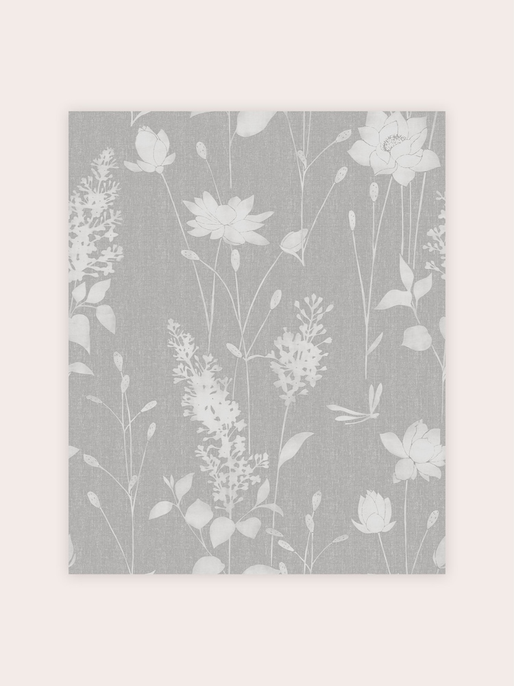 Laura Ashley Steel Dragonfly Garden 10M Wallpaper - Image 2 of 4