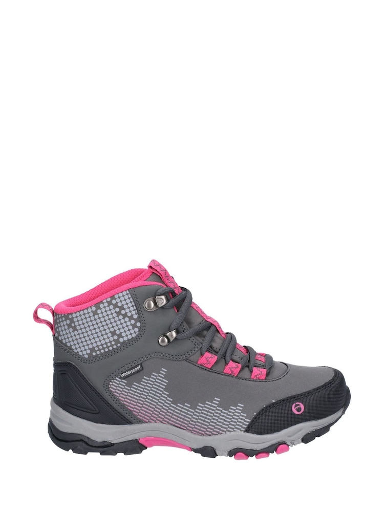 Ducklington Grey Lace-Up Hiking Waterproof Walking Boots - Image 1 of 4
