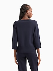 Armani Exchange Navy Logo Knitted Jumper - Image 2 of 5