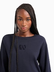 Armani Exchange Navy Logo Knitted Jumper - Image 4 of 5
