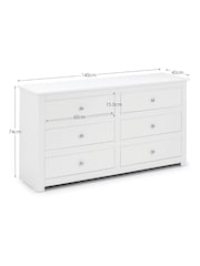 Julian Bowen Surf White Radley 6 Drawer Chest - Image 8 of 8