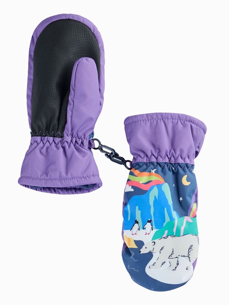 Lila - Frugi Snow and Ski Mittens Gloves - Bild 2 von 4 Lila - Frugi Snow and Ski Mittens Gloves - Bild 2 von 4