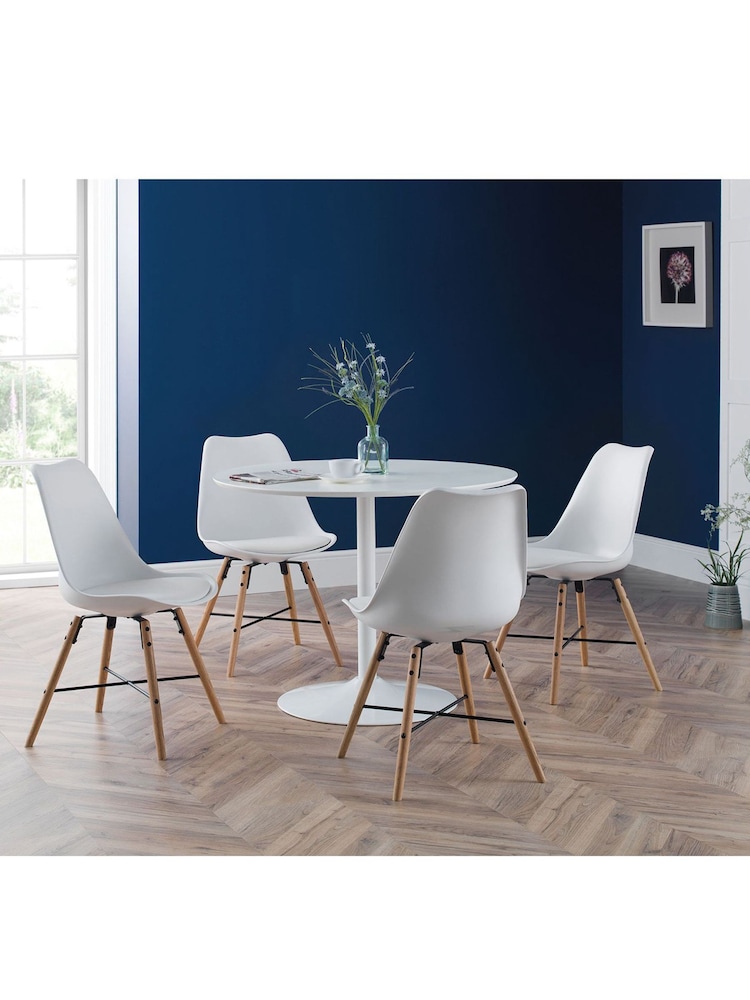 Julian Bowen White Set of 2 Kari Dining Chairs - Image 1 of 5