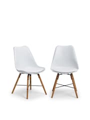 Julian Bowen White Set of 2 Kari Dining Chairs - Image 2 of 5