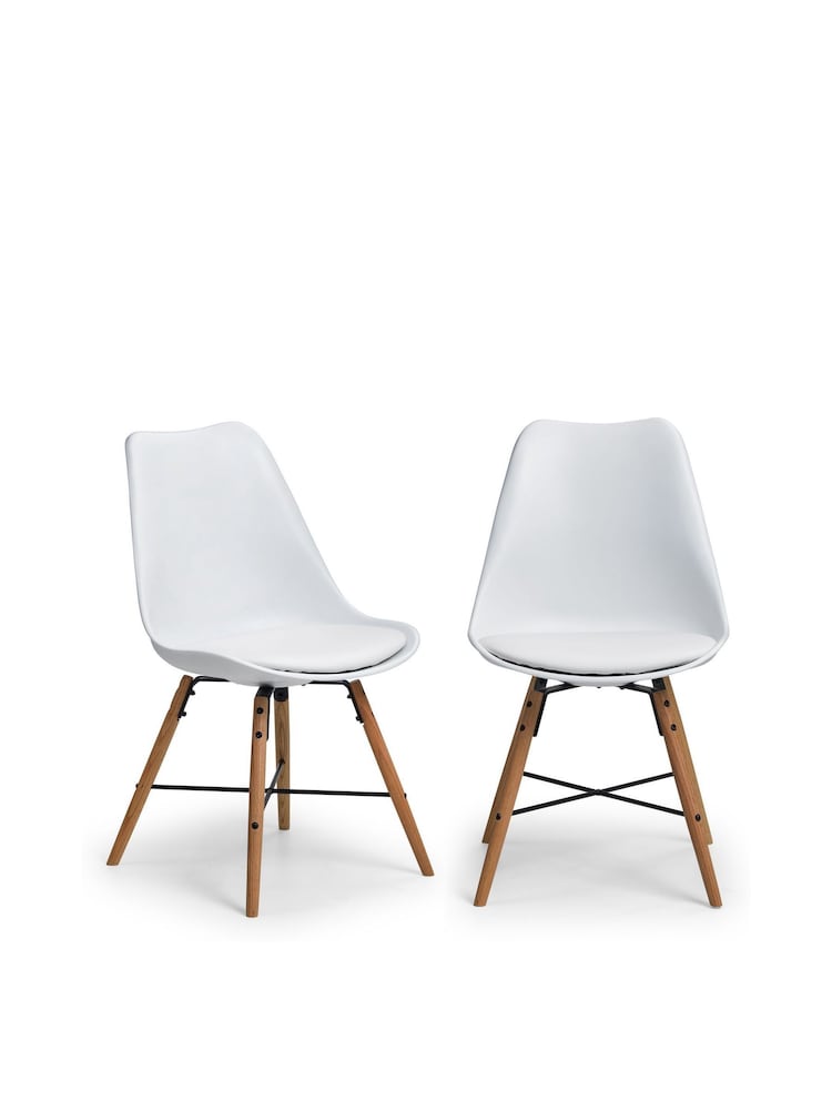 Julian Bowen White Set of 2 Kari Dining Chairs - Image 2 of 5