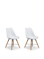 Julian Bowen White Set of 2 Kari Dining Chairs - Image 5 of 5