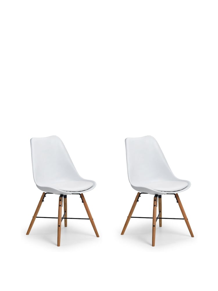Julian Bowen White Set of 2 Kari Dining Chairs - Image 5 of 5