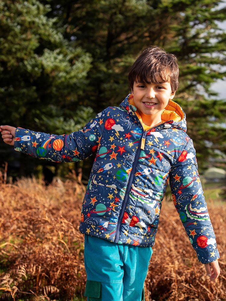 Frugi Blue Reversible Toasty Trail Jacket - Image 1 of 5 Frugi Blue Reversible Toasty Trail Jacket - Image 1 of 5