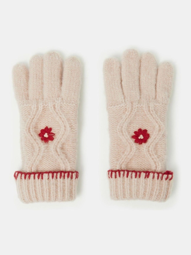 Angels By Accessorize Flower Cable Knit Gloves - Bild 1 von 2 Angels By Accessorize Flower Cable Knit Gloves - Bild 1 von 2
