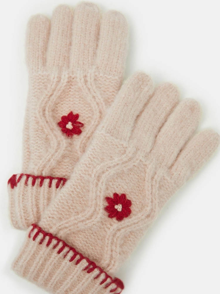 Angels By Accessorize Flower Cable Knit Gloves - Bild 2 von 2 Angels By Accessorize Flower Cable Knit Gloves - Bild 2 von 2