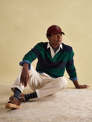 Joules Seymour Green/Navy Knitted Rugby Shirt - Image 3 of 7