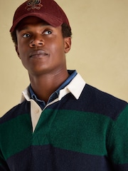 Joules Seymour Green/Navy Knitted Rugby Shirt - Image 4 of 7