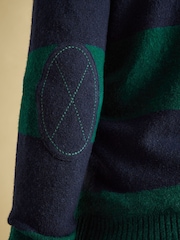 Joules Seymour Green/Navy Knitted Rugby Shirt - Image 5 of 7