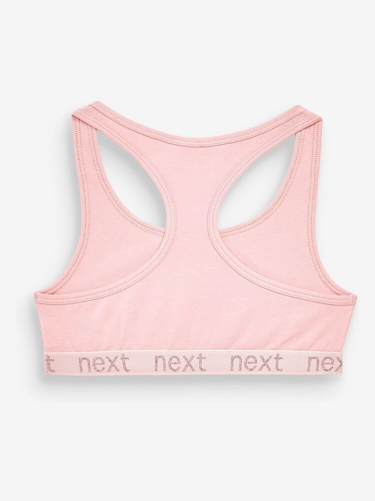 Pink/Grey Sparkle Racer Back Crop Tops 3 Pack (5-16yrs) - Image 2 of 8