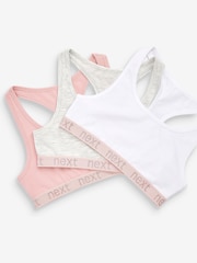 Pink/Grey Sparkle Racer Back Crop Tops 3 Pack (5-16yrs) - Image 7 of 8